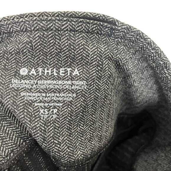 Athleta Delancey Herringbone Tights XS Black Abalone Grey 487663 Travel - Picture 9 of 11